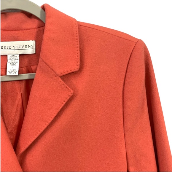 Vintage Valerie Stevens Coral Wool Nylon Cashmere Blend Women’s Blazer Size 12 - Picture 3 of 8